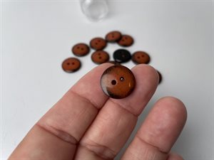 Knap - rustrød og sort, 15 mm